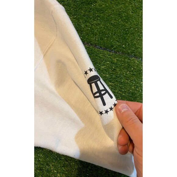 Barstool Sports hoodie mens medium white black positive vibes only champion J - Picture 8 of 15